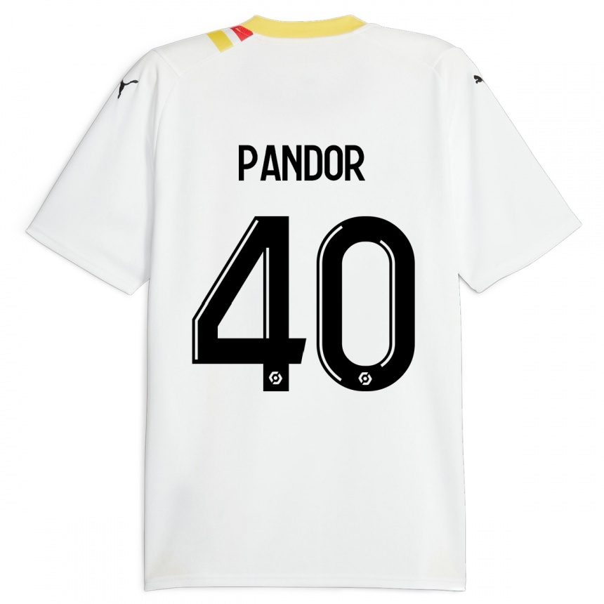 キッズフットボールヤニック・パンドール#40黒アウェイシャツ2023/24ジャージーユニフォーム