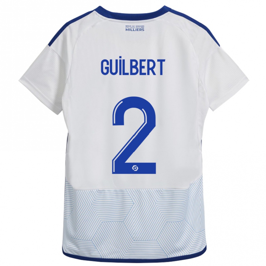 キッズフットボールフレデリク・ギルベール #2白アウェイシャツ2023/24ジャージーユニフォーム