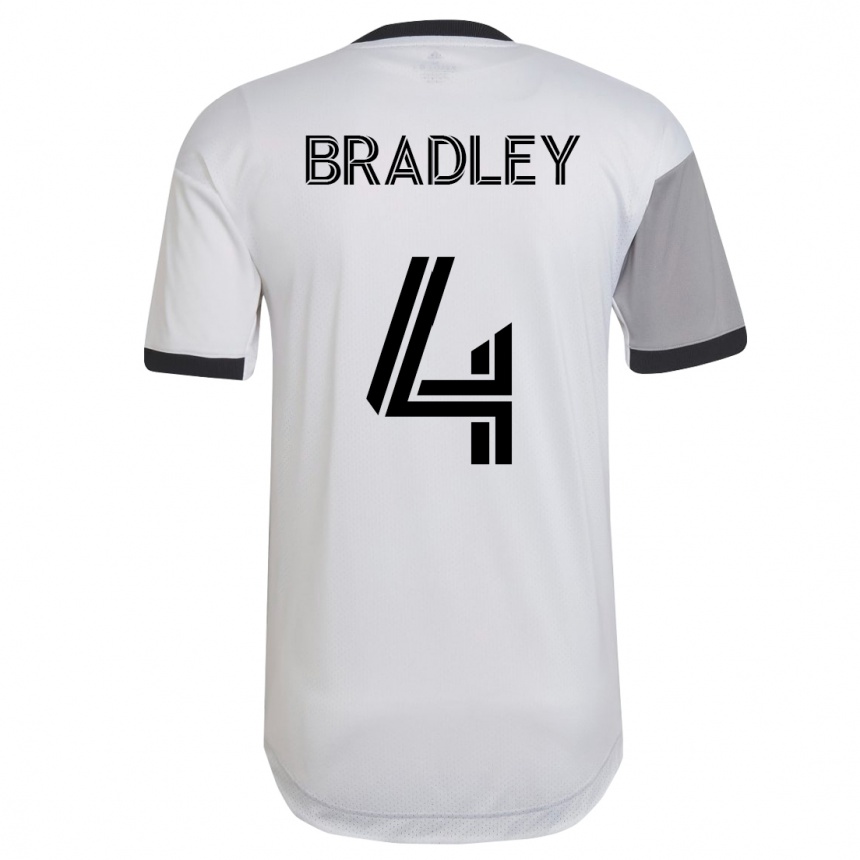 キッズフットボールマイケル・ブラッドリー#4白アウェイシャツ2023/24ジャージーユニフォーム
