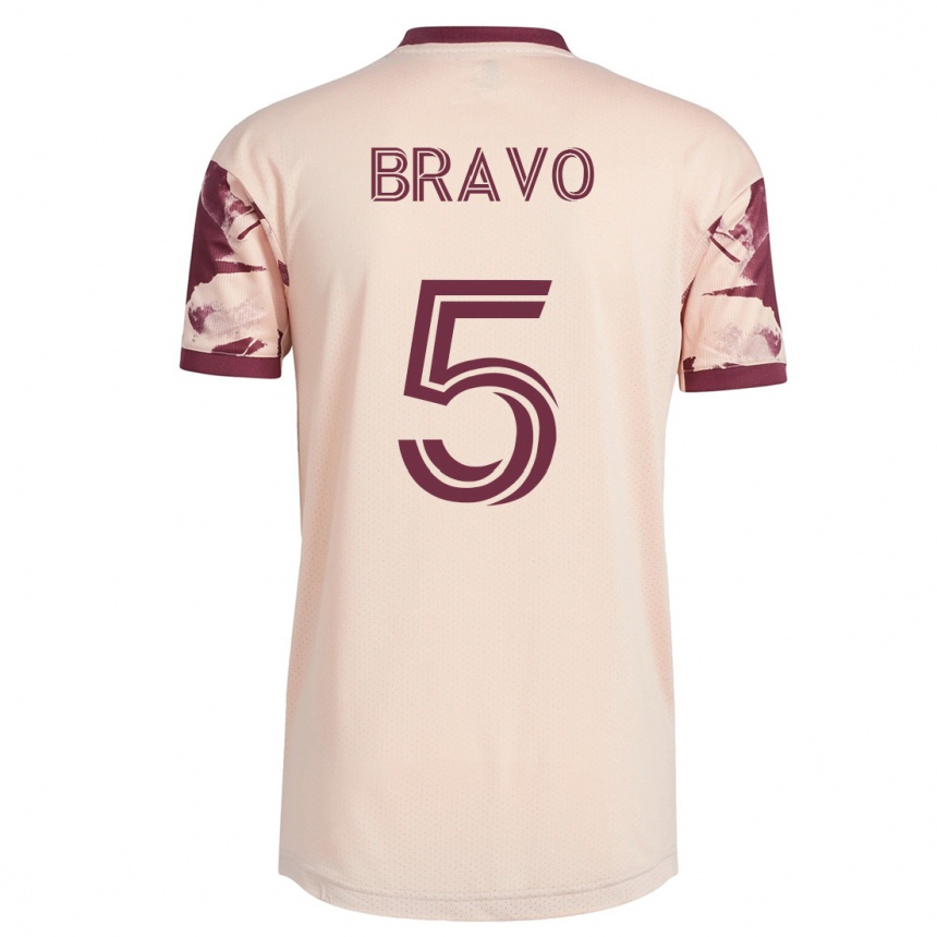 キッズフットボールクラウディオ・ブラーボ#5オフホワイトアウェイシャツ2023/24ジャージーユニフォーム