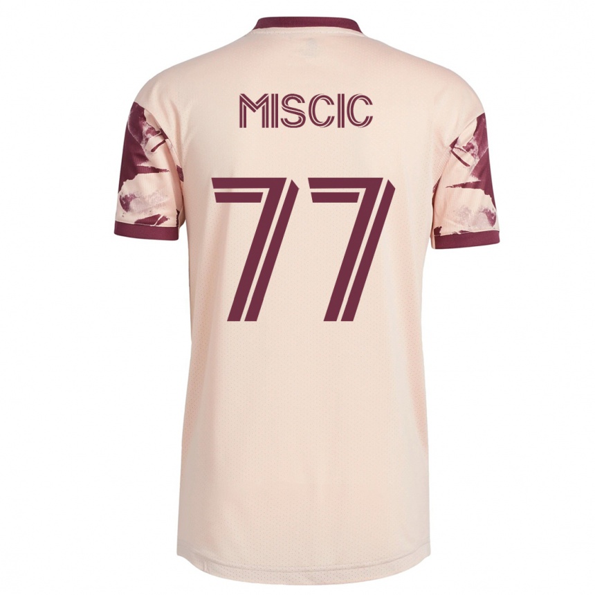キッズフットボールセルミル・ミシッチ#77オフホワイトアウェイシャツ2023/24ジャージーユニフォーム