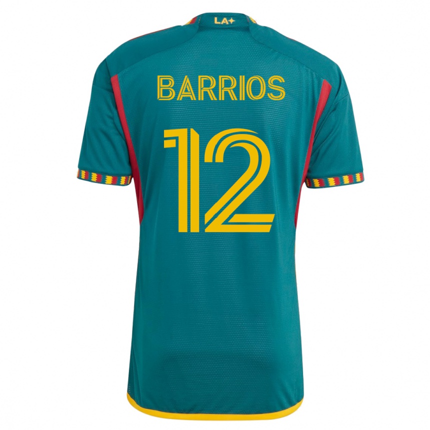 キッズフットボールミチャエル・バリオス#12緑アウェイシャツ2023/24ジャージーユニフォーム