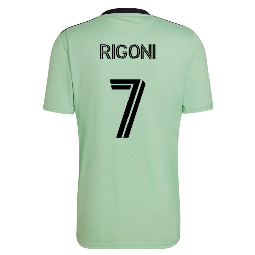 キッズフットボールエミリアーノ・リゴーニ#7ライトグリーンアウェイシャツ2023/24ジャージーユニフォーム