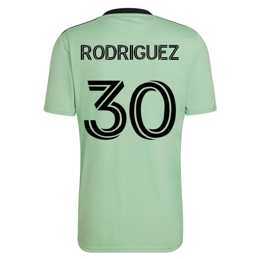 キッズフットボールメモ・ロドリゲス#30ライトグリーンアウェイシャツ2023/24ジャージーユニフォーム