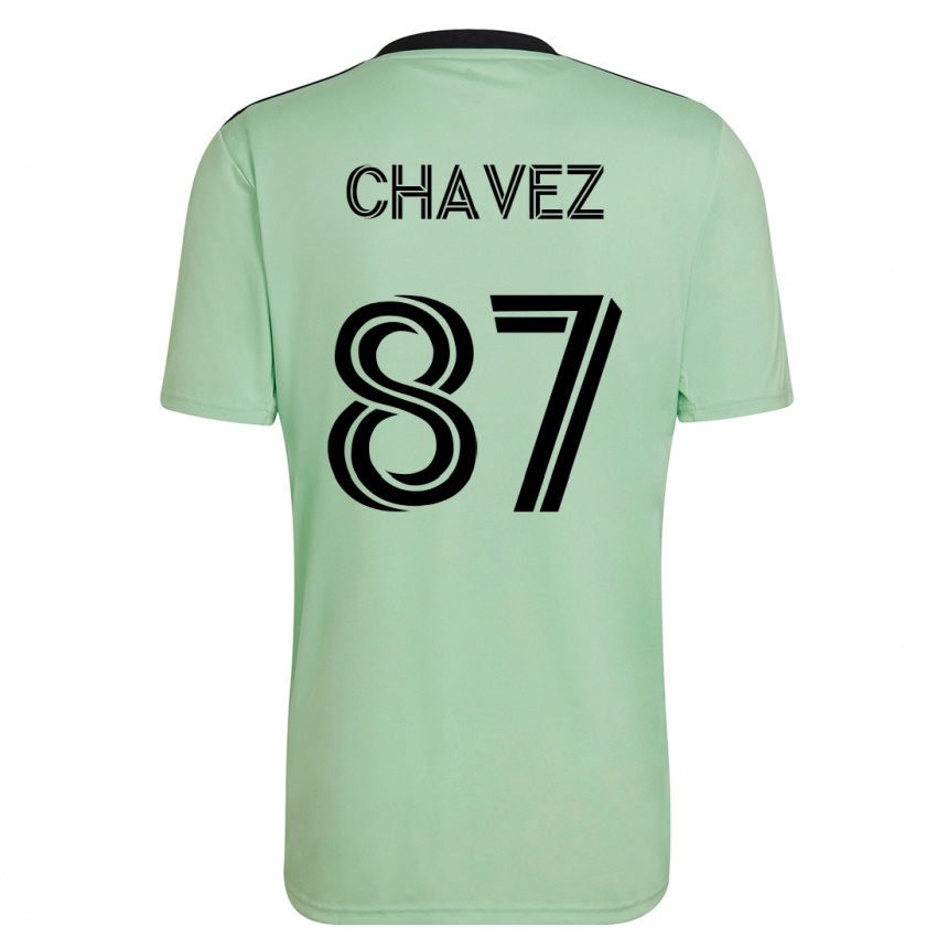 キッズフットボールアルフォンソ・オカンポ・チャベス#87ライトグリーンアウェイシャツ2023/24ジャージーユニフォーム