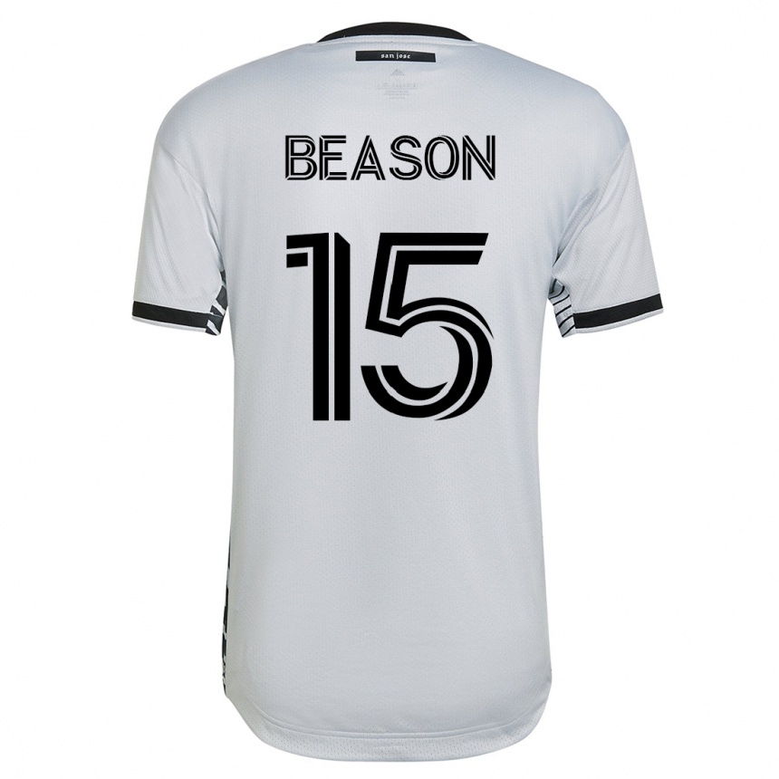 キッズフットボールタナー・ビーソン#15白アウェイシャツ2023/24ジャージーユニフォーム