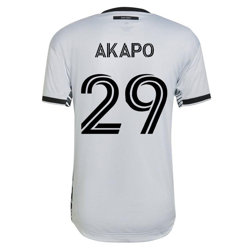 キッズフットボールカルロス・アカポ#29白アウェイシャツ2023/24ジャージーユニフォーム
