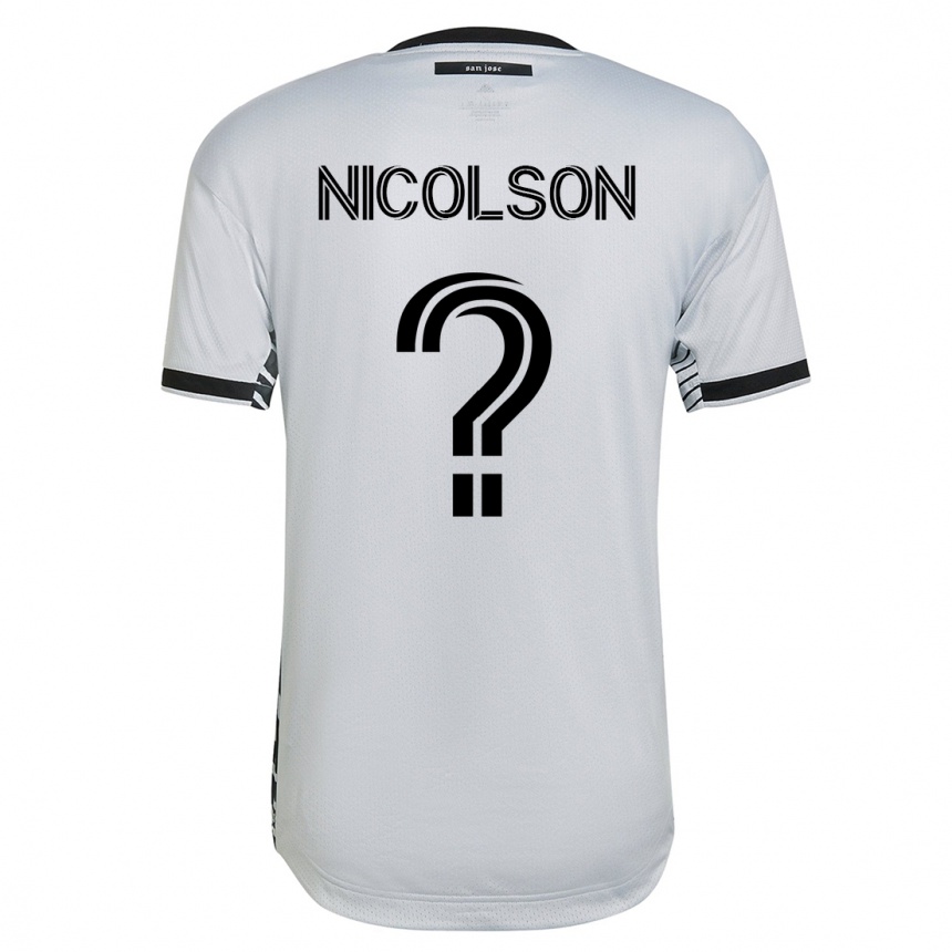 キッズフットボールジョン・ニコルソン#0白アウェイシャツ2023/24ジャージーユニフォーム