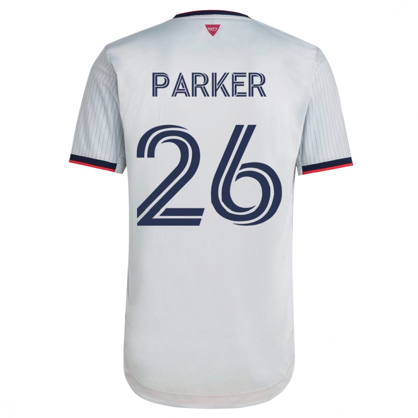 キッズフットボールティム・パーカー#26白アウェイシャツ2023/24ジャージーユニフォーム