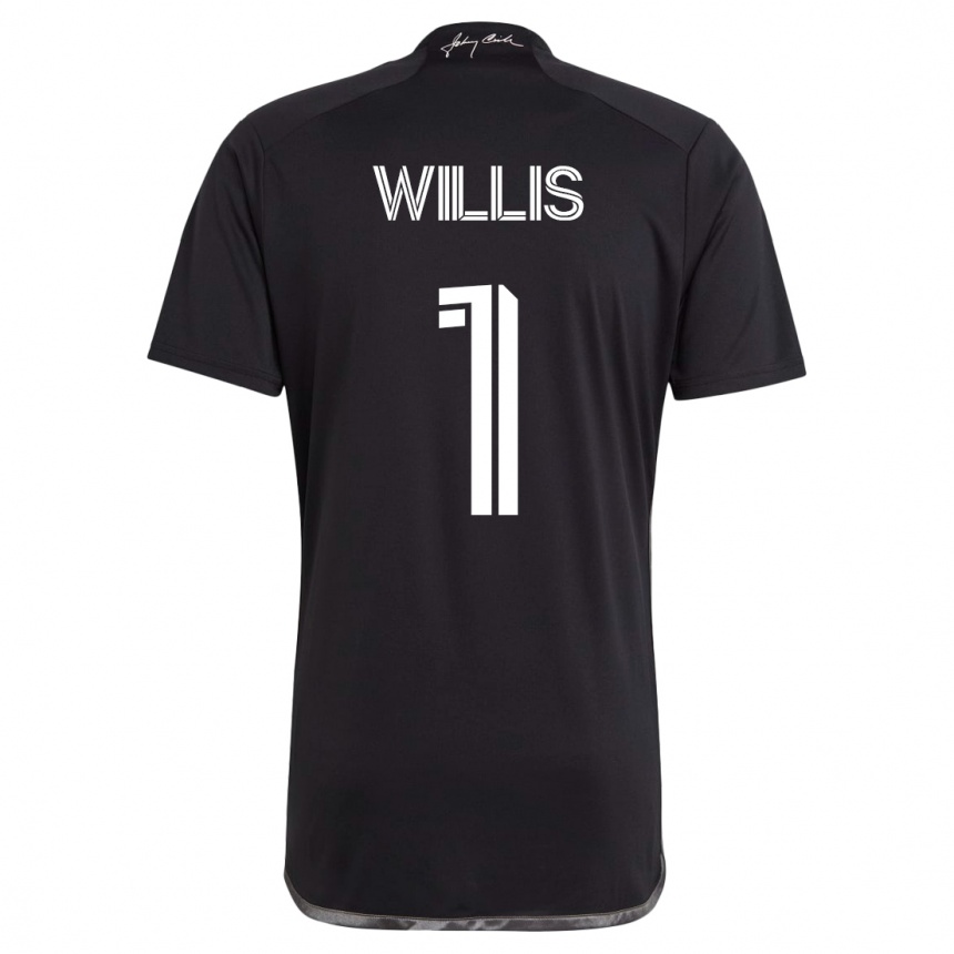 キッズフットボールジョー・ウィリス#1黒アウェイシャツ2023/24ジャージーユニフォーム