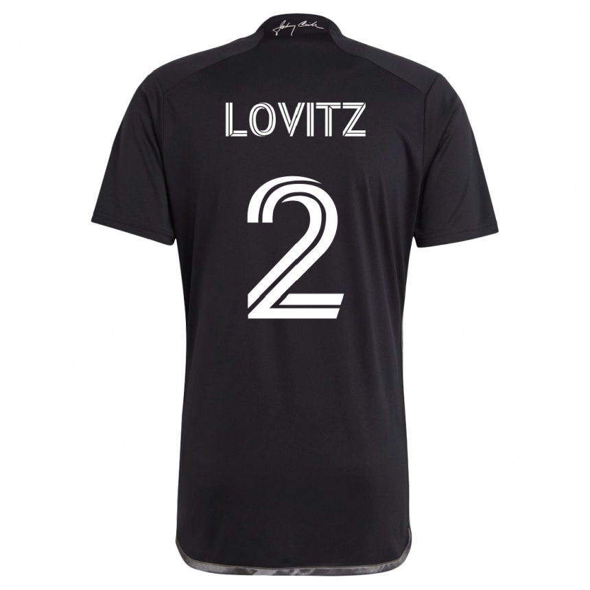 キッズフットボールダニエル・ロヴィッツ#2黒アウェイシャツ2023/24ジャージーユニフォーム