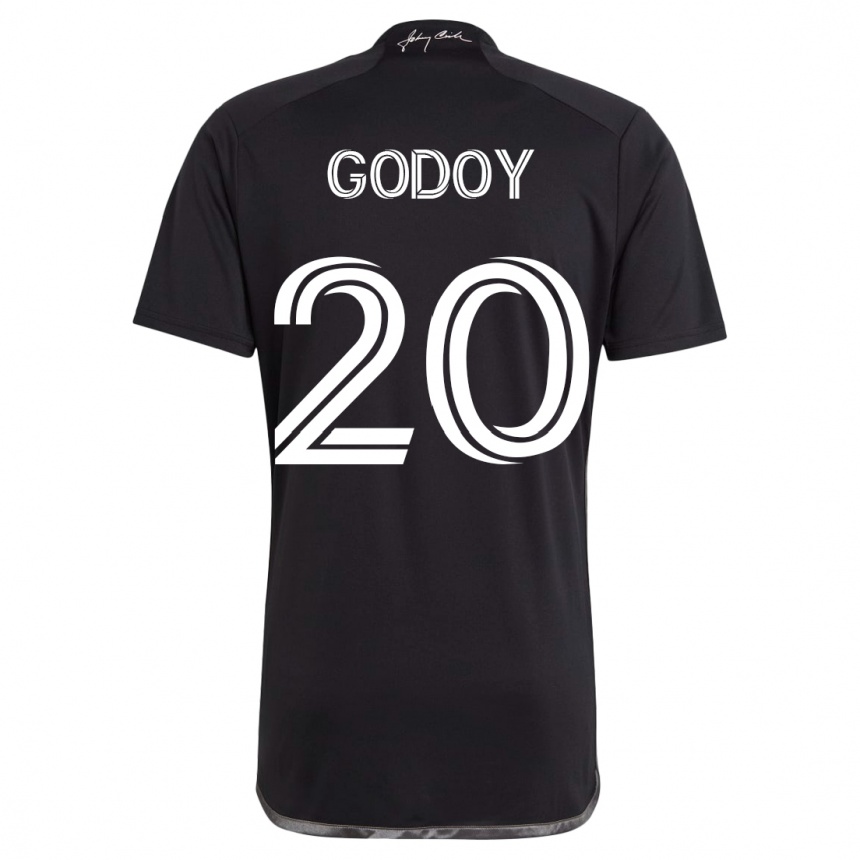 キッズフットボールアニバル・ゴドイ#20黒アウェイシャツ2023/24ジャージーユニフォーム