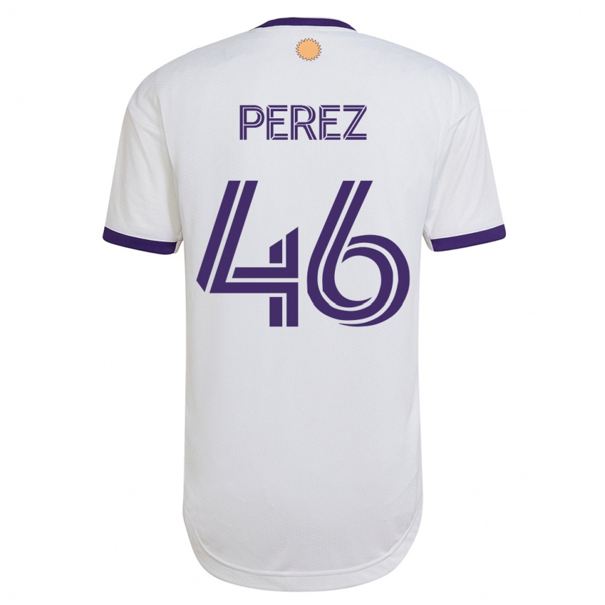 キッズフットボールフランコ・ペレス#46白アウェイシャツ2023/24ジャージーユニフォーム