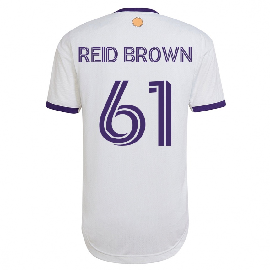キッズフットボールタヒル・ヤジド・リード・ブラウン#61白アウェイシャツ2023/24ジャージーユニフォーム