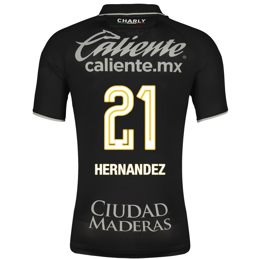 キッズフットボールアレクサ・ヘルナンデス#21黒アウェイシャツ2023/24ジャージーユニフォーム