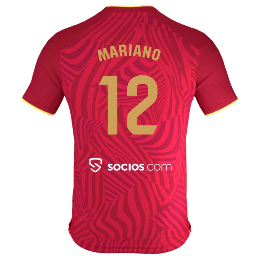キッズフットボールマリアーノ・ディアス・メヒア#12赤アウェイシャツ2023/24ジャージーユニフォーム