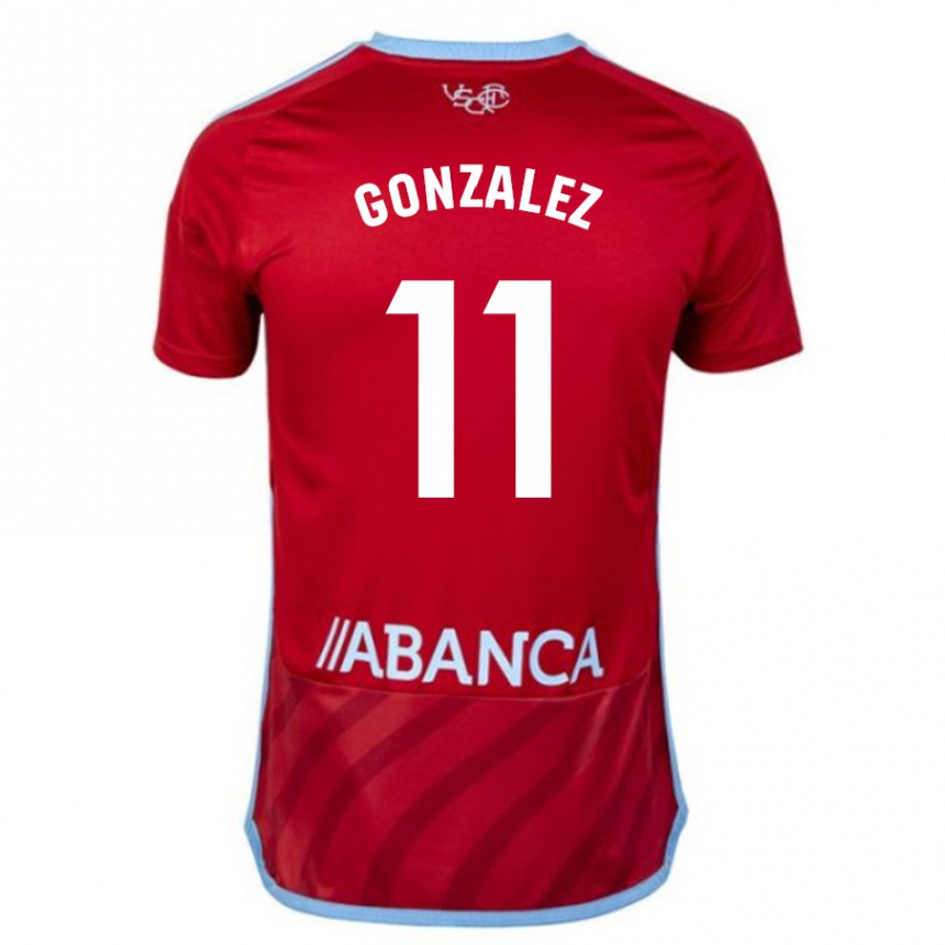 キッズフットボールアルフォンソ・ゴンサレス#11赤アウェイシャツ2023/24ジャージーユニフォーム