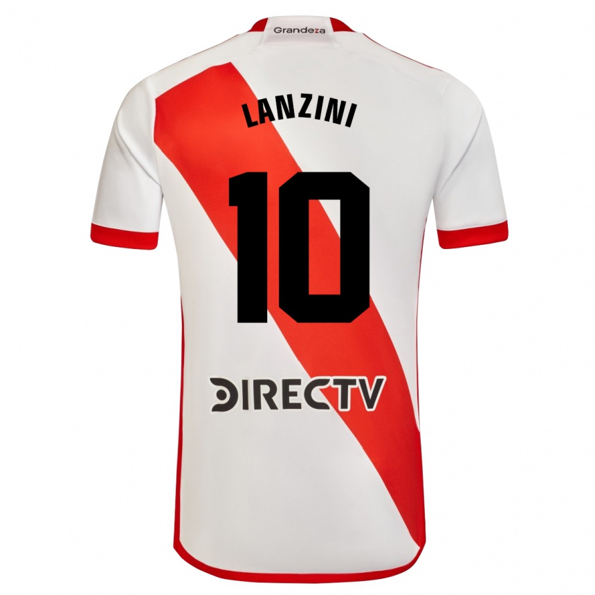 メンズフットボールマヌエル・ランシニ#10赤、白ホームシャツ2023/24ジャージーユニフォーム