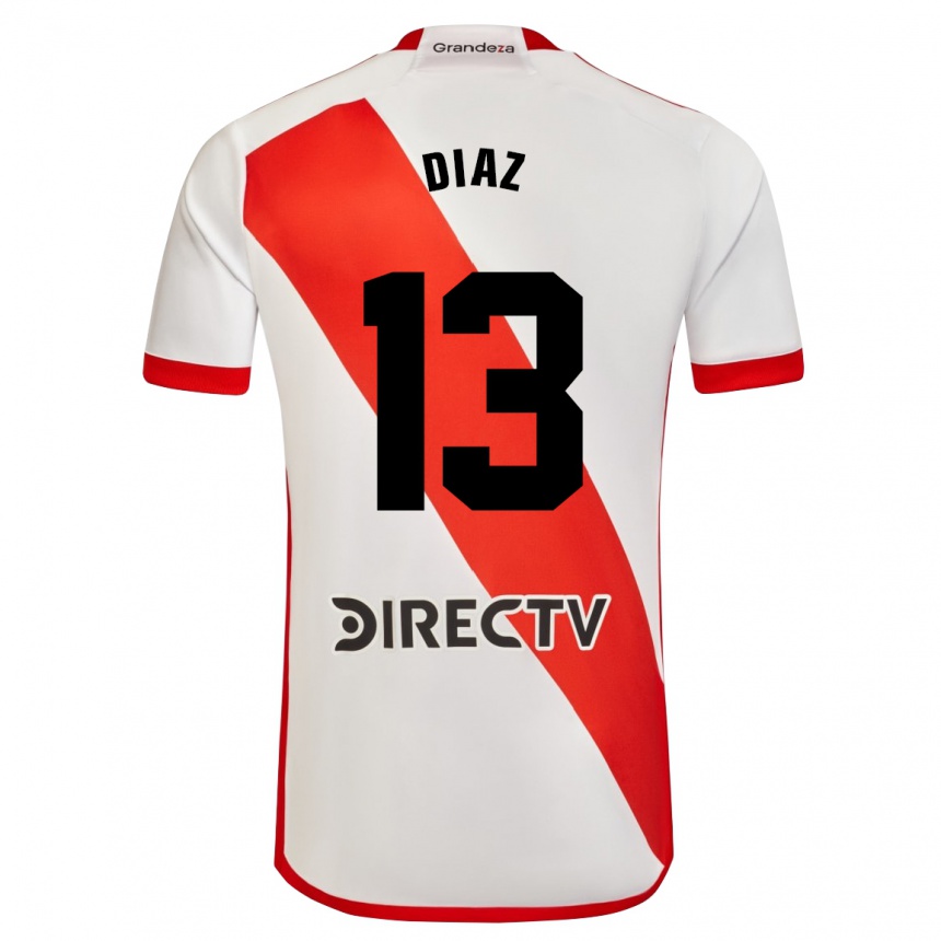 メンズフットボールエンソ・エルナン・ディアス#13赤、白ホームシャツ2023/24ジャージーユニフォーム