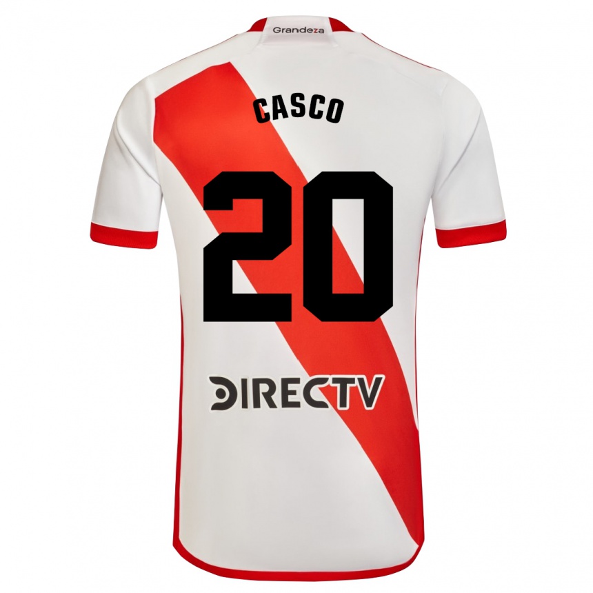 メンズフットボールミルトン・カスコ#20赤、白ホームシャツ2023/24ジャージーユニフォーム
