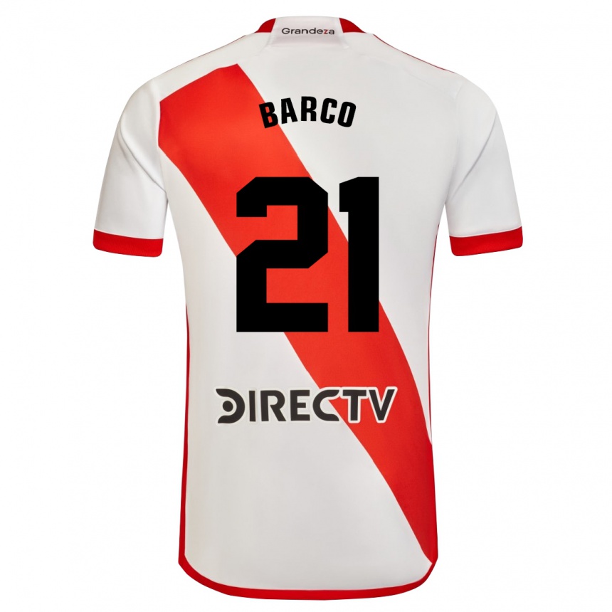 メンズフットボールエセキエル・バルコ#21赤、白ホームシャツ2023/24ジャージーユニフォーム