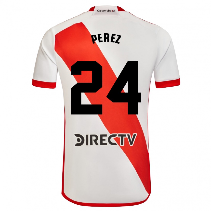 メンズフットボールエンソ・ペレス#24赤、白ホームシャツ2023/24ジャージーユニフォーム