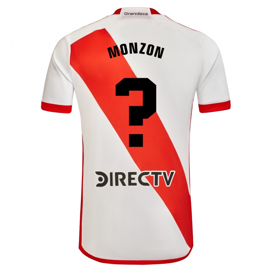 メンズフットボールルーカス・モンソン#0赤、白ホームシャツ2023/24ジャージーユニフォーム