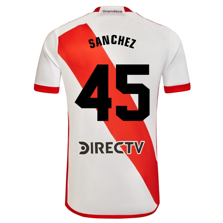 メンズフットボールセバスチャン・サンチェス#45赤、白ホームシャツ2023/24ジャージーユニフォーム