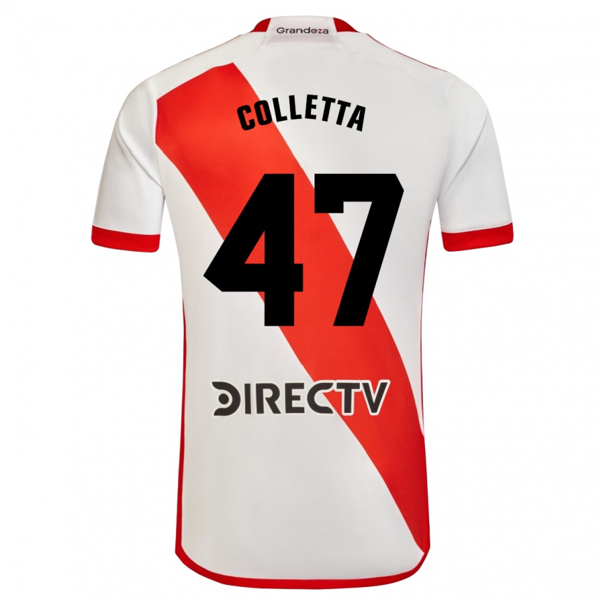 メンズフットボールタロ・コレッタ#47赤、白ホームシャツ2023/24ジャージーユニフォーム