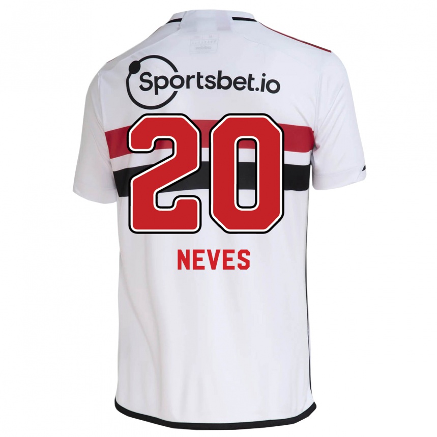 メンズフットボールガブリエル・ネベス#20白ホームシャツ2023/24ジャージーユニフォーム