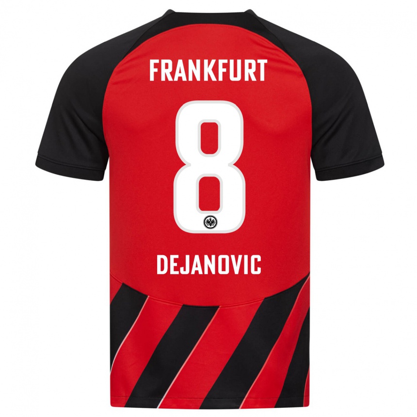 メンズフットボールダニエル・デヤノヴィチ#8赤、黒ホームシャツ2023/24ジャージーユニフォーム