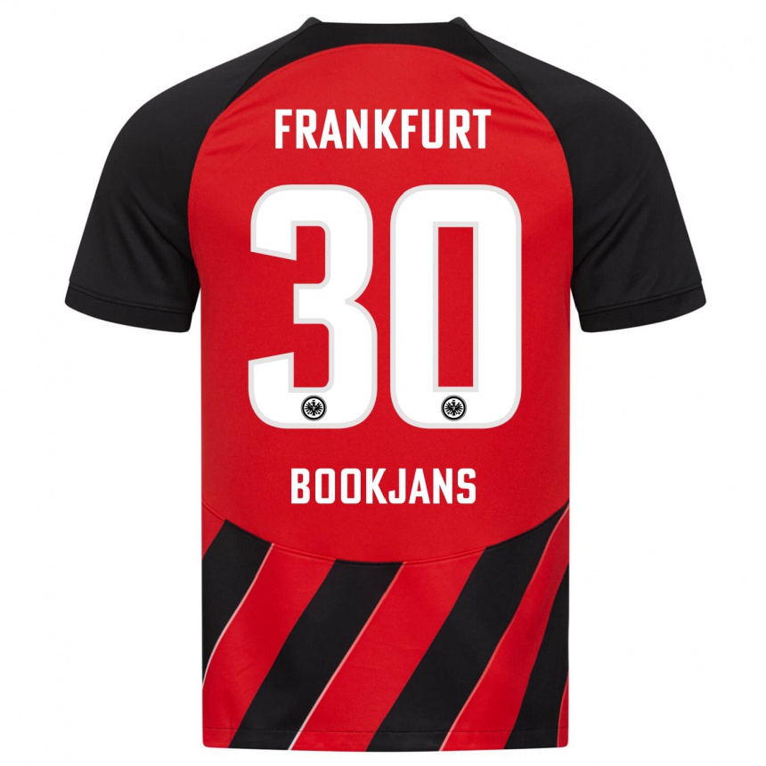 メンズフットボールジェイコブ・ブックジャンス#30赤、黒ホームシャツ2023/24ジャージーユニフォーム