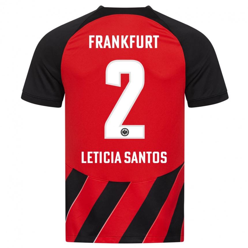 メンズフットボールレチシア・サントス#2赤、黒ホームシャツ2023/24ジャージーユニフォーム