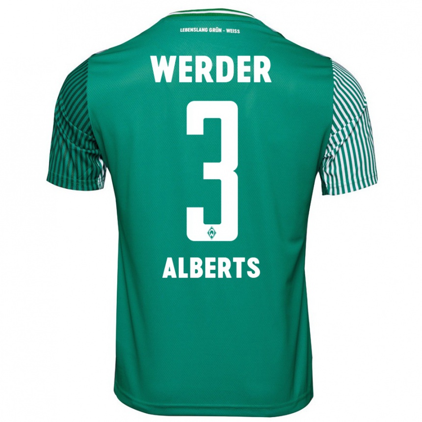 メンズフットボールクリストファー・アルバーツ#3緑ホームシャツ2023/24ジャージーユニフォーム