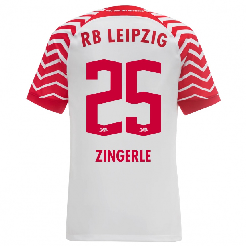 メンズフットボールレオポルド・ジンゲルル#25白ホームシャツ2023/24ジャージーユニフォーム