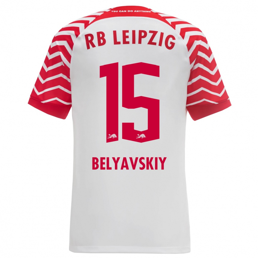 メンズフットボールデヴィッド・ベリャフスキー#15白ホームシャツ2023/24ジャージーユニフォーム
