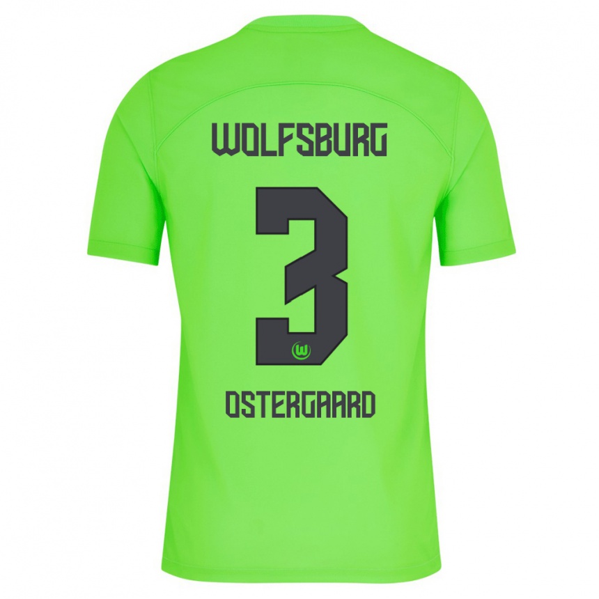 メンズフットボールクリスチャン・オスターガード#3緑ホームシャツ2023/24ジャージーユニフォーム