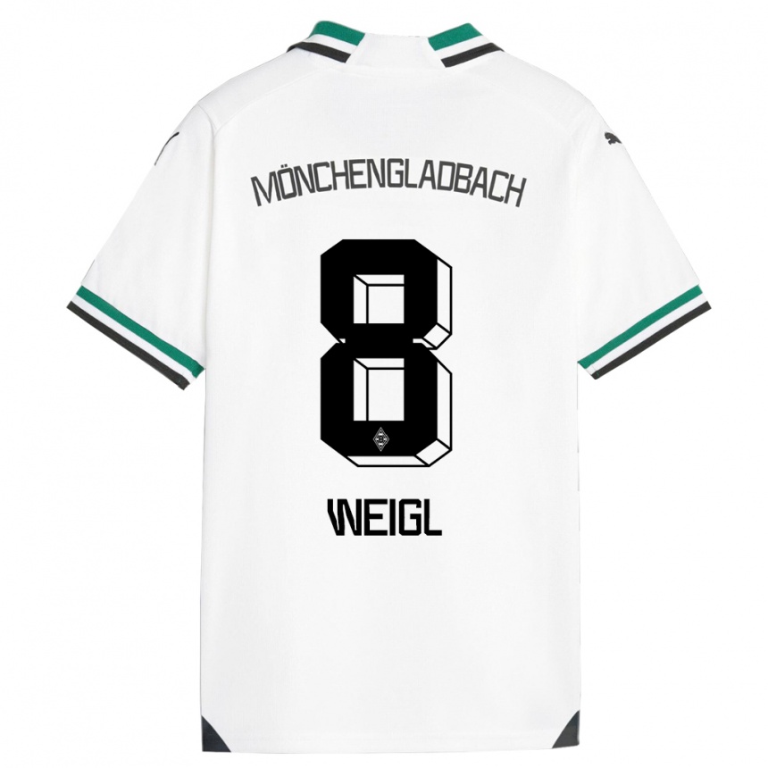 メンズフットボールユリアン・ヴァイグル#8ホワイトグリーンホームシャツ2023/24ジャージーユニフォーム