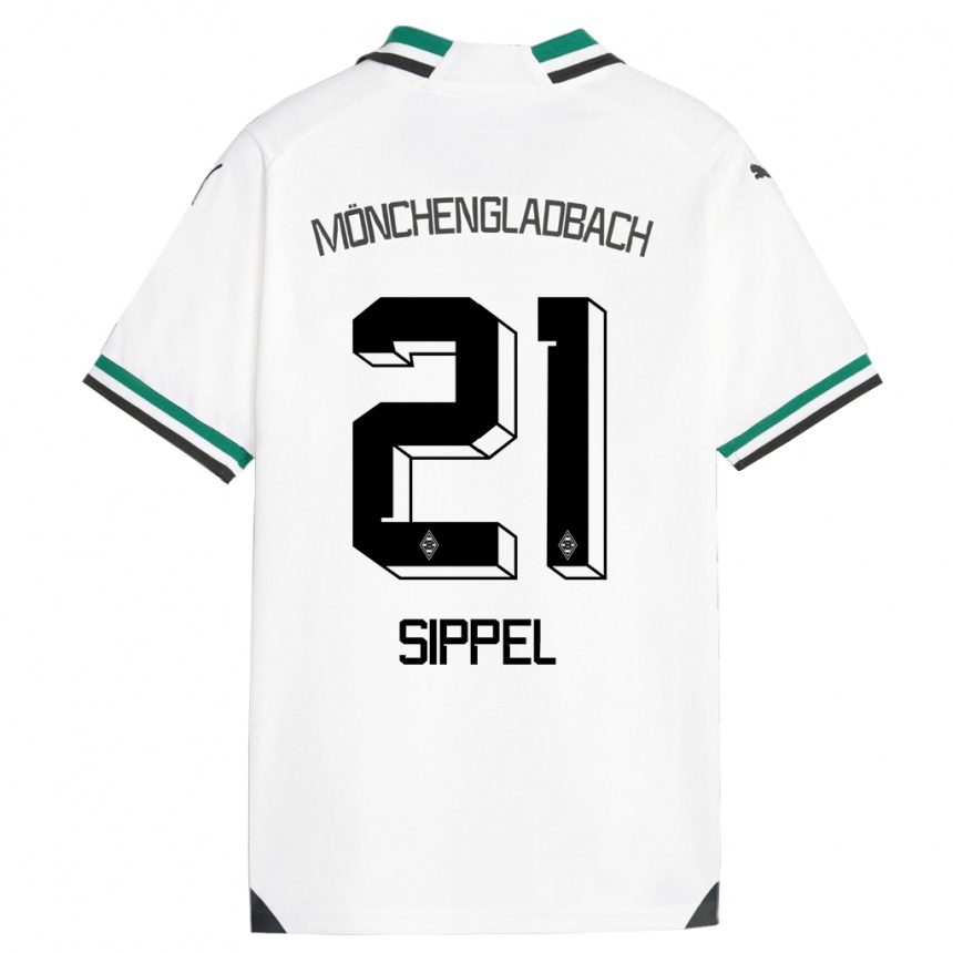メンズフットボールトビアス・ジッペル#21ホワイトグリーンホームシャツ2023/24ジャージーユニフォーム