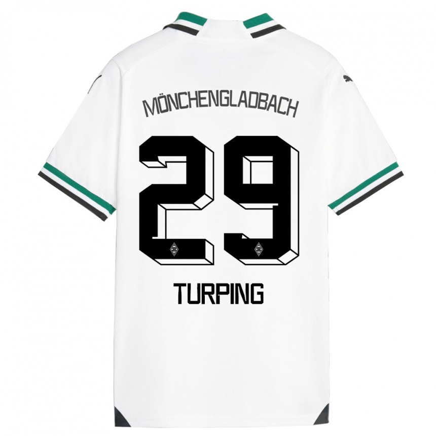 メンズフットボールセリム・トゥルピング#29ホワイトグリーンホームシャツ2023/24ジャージーユニフォーム