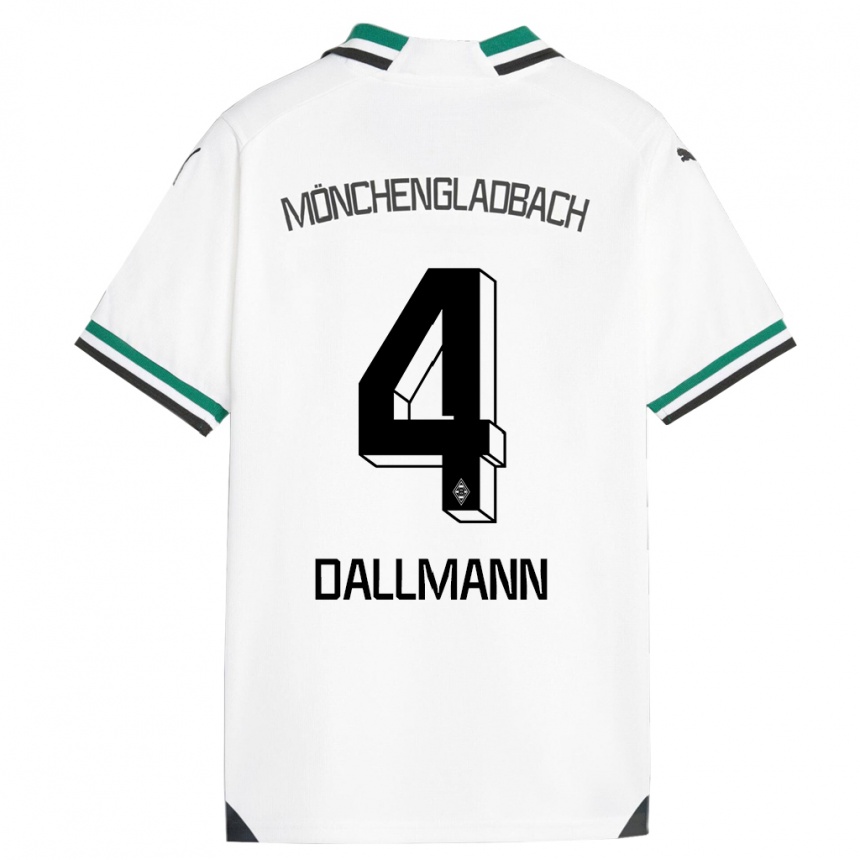 メンズフットボールポーリン・ダルマン#4ホワイトグリーンホームシャツ2023/24ジャージーユニフォーム