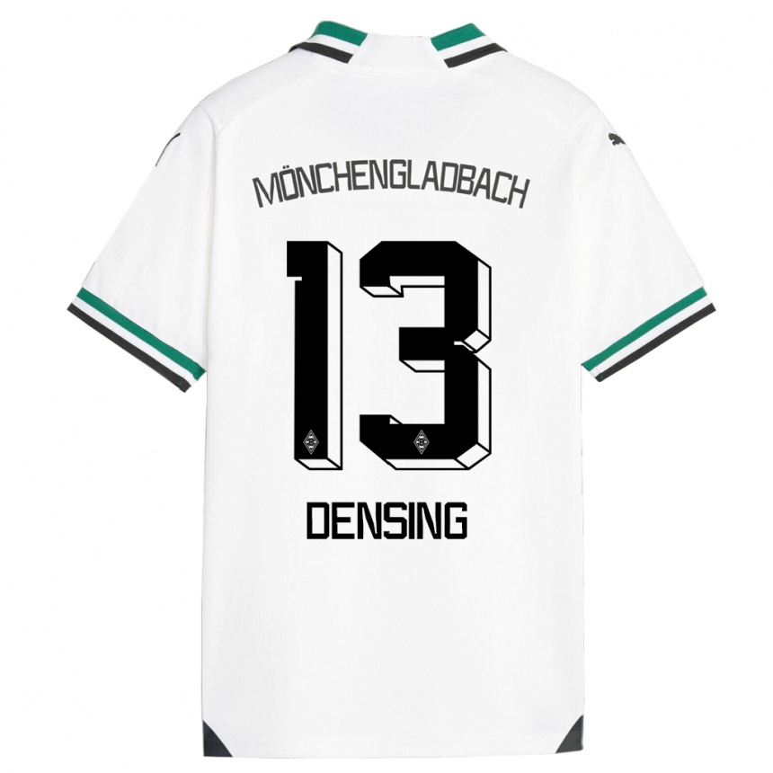 メンズフットボールカイラ・デンシング#13ホワイトグリーンホームシャツ2023/24ジャージーユニフォーム
