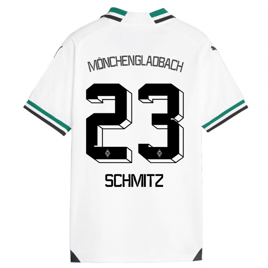 メンズフットボールサラ・シュミッツ#23ホワイトグリーンホームシャツ2023/24ジャージーユニフォーム