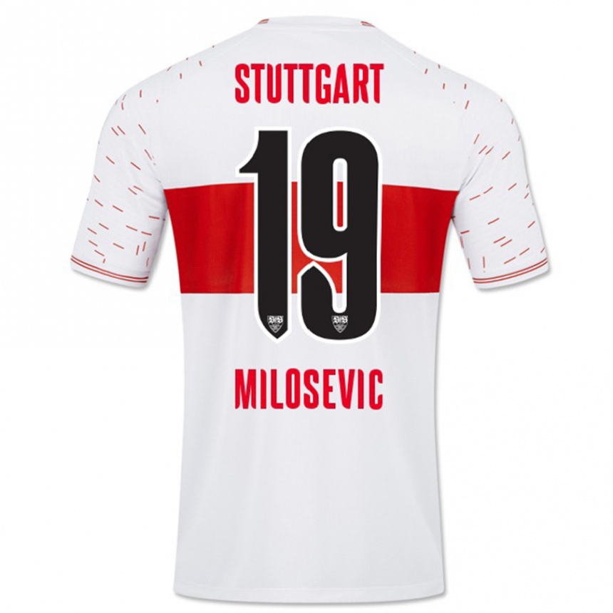 メンズフットボールヨヴァン・ミロシェヴィッチ#19白ホームシャツ2023/24ジャージーユニフォーム