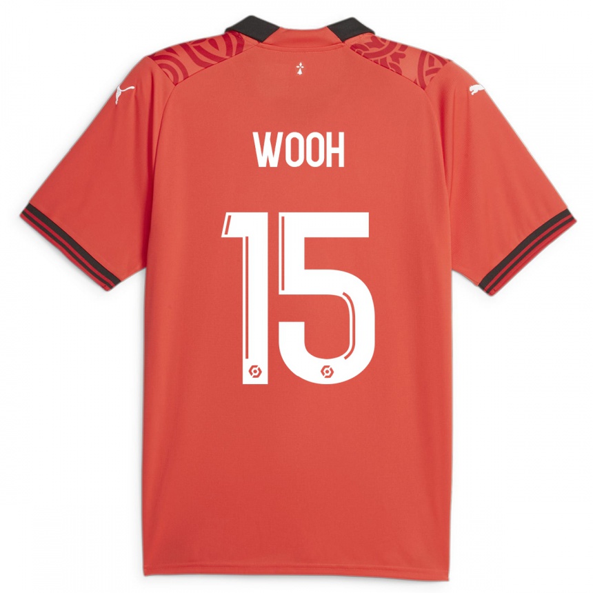 メンズフットボールクリストファー・ウー#15赤ホームシャツ2023/24ジャージーユニフォーム