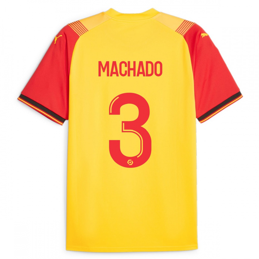 メンズフットボールデイベル・マチャド#3イエローホームシャツ2023/24ジャージーユニフォーム