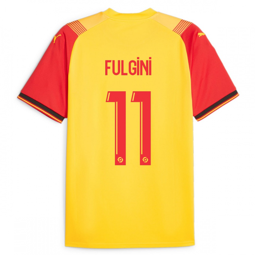 メンズフットボールアンジェロ・フルジーニ#11イエローホームシャツ2023/24ジャージーユニフォーム