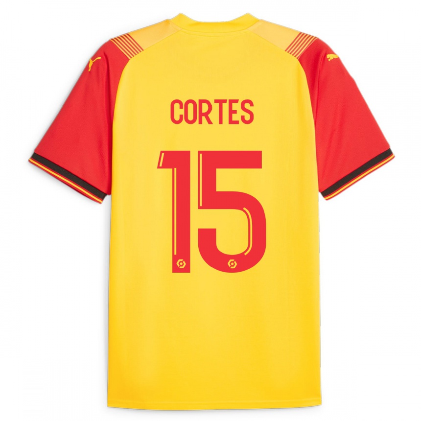 メンズフットボールオスカル・コルテス#15イエローホームシャツ2023/24ジャージーユニフォーム