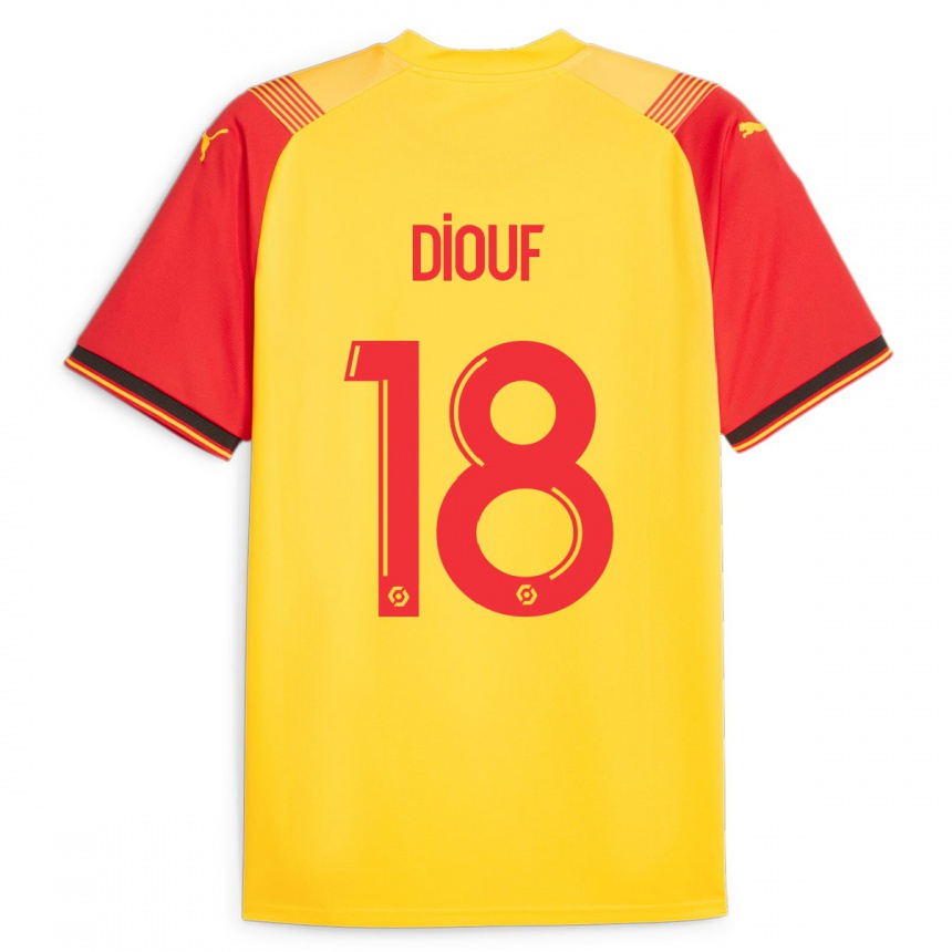 メンズフットボールアンディ・ディウフ#18イエローホームシャツ2023/24ジャージーユニフォーム