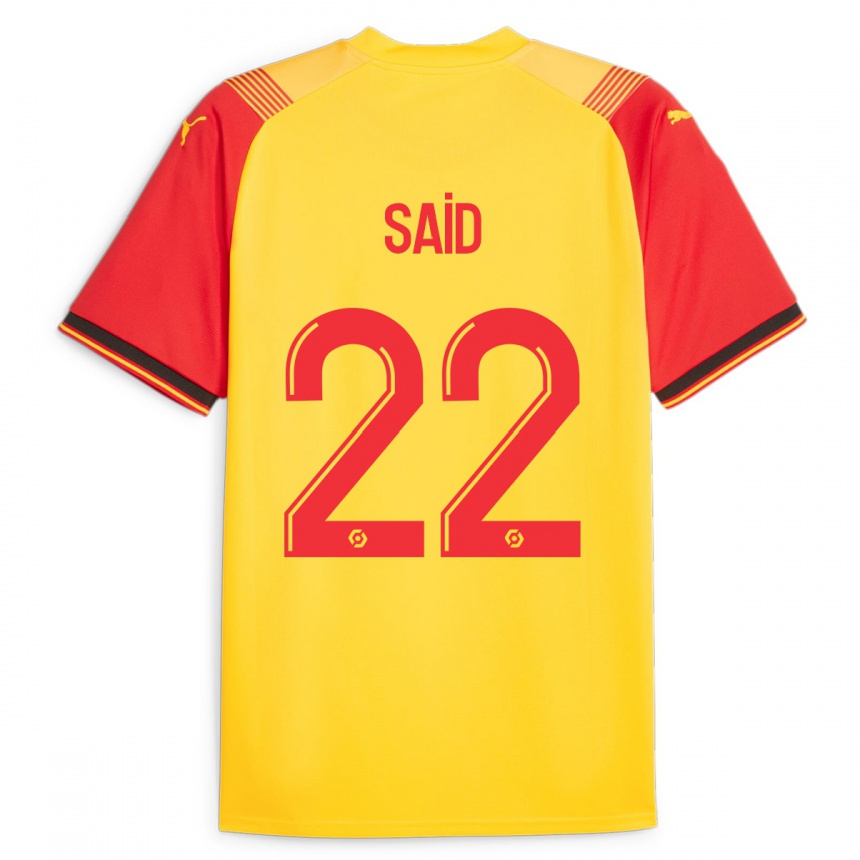 メンズフットボールウェスレイ・サイード#22イエローホームシャツ2023/24ジャージーユニフォーム